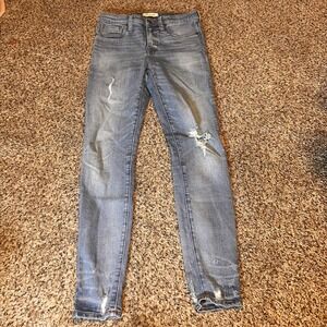 Madewell 9" High Rise Skinny Jeans Distressed Ripped Denim Women's Size 26‎